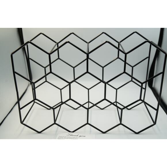 Bremel Home Black Hexagonal Metal Wine Rack – Holds 7 Bottles – Modern - Picture 2 of 3